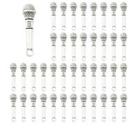 ROYJJ Lot de 100 pendentifs en forme de microphone pour bijoux créatifs et projets d'artisanat faits à la main