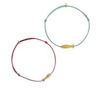 ROYJJ Lot de 2 bracelets de cheville dorés en forme de poisson rouge, corde bleue, décoration de chaîne de pied, accessoires de bijoux, bijoux de carpe porte-bonheur, décoration de pieds