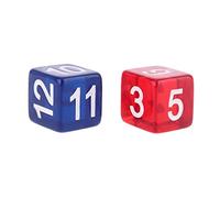 ROYJJ Lot de 2 perles polyédriques à 6 côtés avec chiffres carrés pour jeu de société