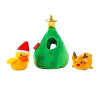 ROYJJ Lot de 3 jouets amusants en peluche avec appel/papier sonore - Nourriture cachée - Jouet pour chien - Accessoire de photographie pour chien - Jouet de Noël