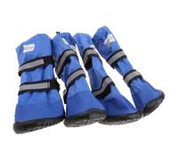 ROYJJ Lot de 4 bottes imperméables pour chien - Pour l'extérieur - Protections de pattes pour chiens de petite et grande taille - Pour femme - Mollet large - Imperméable - Taille mi-mollet - Pour
