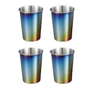 ROYJJ Lot de 4 tasses à bière empilables en acier inoxydable - Gobelets à café - Verres à eau froide - Portable - Pour l'extérieur - Pour le lait et les enfants