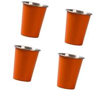 ROYJJ Lot de 4 tasses à bière, vin, 350 ml, empilables, en acier inoxydable, pour le camping, les thés, le café, le lait, la bière, la randonnée, les boissons