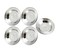 ROYJJ Lot de 5 assiettes de service élégantes en acier inoxydable 304 - Pour le divertissement et un usage quotidien - Assiettes en métal polyvalentes