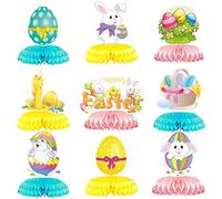 ROYJJ Lot de 9 décorations de table Happy Easter Party