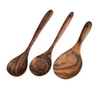 ROYJJ Louche à soupe en bois naturel avec long manche pour servir le riz - Ustensiles de cuisine multifonctionnels