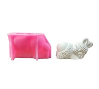 ROYJJ Moules en silicone tricotés en forme de lièvre - Passe au four et au lave-vaisselle - Moule multifonction en silicone pour bougie et savon en résine époxy