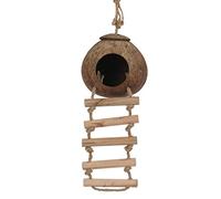 ROYJJ Nichoir à oiseaux suspendu avec perchoir en fibre de coco naturelle pour perroquet, cachette, jouet balançoire pour hamster, perroquet