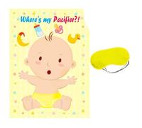 ROYJJ Pin's The On The Baby Game Games With Pacifiers Stickers Grande affiche de jeux de douche pour enfants Chemise de bébé