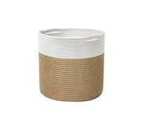 ROYJJ Pot de fleurs en corde tressée pour intérieur - Panier de rangement pour jouets - Décoration d'intérieur - 2 tailles - Supports de plantes d'extérieur en métal