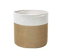 ROYJJ Pot de fleurs en corde tressée pour intérieur - Panier de rangement pour jouets - Décoration d'intérieur - 2 tailles - Supports de plantes d'extérieur en métal