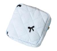 ROYJJ Sac de rangement pour serviettes hygiéniques avec nœud papillon facile à transporter - Essentiel pour les voyages d'affaires et les vacances - Pochette tendance pour soins personnels, bleu