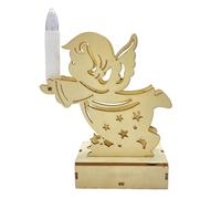 ROYJJ Statue de Noël en bois avec bougie en forme de bougie - Décoration d'intérieur pour adultes