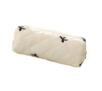 ROYJJ Trousse à crayons avec motif nœud pour étudiante et femme - Grande capacité - Trousse à crayons de voyage - Trousse de maquillage de grande capacité, beige