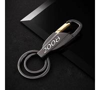 ROYOSO Porte-clés de Voiture pour Peugeot 2008 3008 5008, Porte-clés de Voiture avec Logo, Gris, Classique, Unisexes-Jeunes