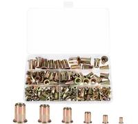 Royouzi 165 Pièces insert fileté meta, Écrou à Riveter, galvanisé Écrou à Riveter insert fileté combinatoire, M3 M4 M5 M6 M8 M10 Avec boîte de rangement.