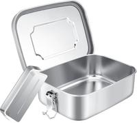 Royouzi Boîte à Lunch En Acier Inoxydable Avec 2 Compartiments | Boîte à Lunch à Cloison Mobile étanche 1200 Ml, BoîTes à Lunch En MéTal éCologique Et Sans Bpa Pour Adultes Et Enfants