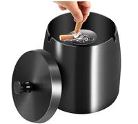 Royouzi Cendrier,Cendrier avec Couvercle, Cendrier de Portable, Cendrier de Table, Cendrier Portable pour IntéRieur et ExtéRieur avec Tapis Antidérapant, pour Restaurant, Bar, Maison, Bureau