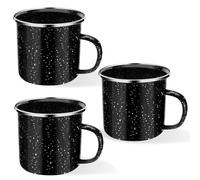 Royouzi Lot de 3 Tasses en Émail, Lot De 3 Gobelets En Acier Inoxydable ÉMaillé, Tasse à Café, Tasse de Camping, Passe Au Lave-Vaisselle, Peut Étre Grillée Pour La Randonnée, Le Camping