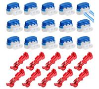Royouzi Lot de 30 bornes de raccordement pour robot tondeuse, 20 connecteurs de câble avec 10 bornes de raccordement étanches, accessoires pour robot tondeuse Gardena