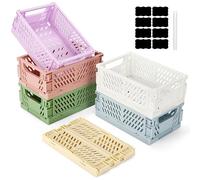 Royouzi Lot de 6 boîtes de rangement pliantes (15 x 10 x 5,8 cm) - Boîtes de rangement empilables pour cuisine, salle de bain, bureau, chambre à coucher, salle de classe, armoire, tiroir