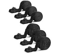 Royouzi Lot de 6 sangles d'arrimage courtes, 1 m et 2 m, réglables, avec boucle de serrage, en alliage de zinc, sangles de fixation inoxydables, pour vélo, moto, bagages