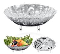 Royouzi Panier Vapeur INOX Pliable Panier Vapeur Panier à Vapeur De LéGumes DiamèTre 27 Cm Convient à Toutes Les Cuissons