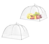 Roysmart Lot de 2 capots anti-mouches en maille - Pour aliments - Pliable - Protection contre les mouches - Pour nourriture, fruits, barbecue