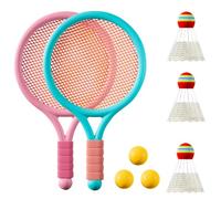 Roysmart Ensemble de Badminton pour Enfants, Raquette de Badmintons avec 3 Balles D'entraînement Souples et 3 Badminton, Raquette de Tennis/Badminto Adaptés aux Sports d'intérieur et d'extérieur