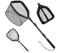 Roysmart épuisette télescopique, pliable, filet flottant pêche, épuisette caoutchouté pour attraper et desserrer facilement le poisson, adaptée aux enfants