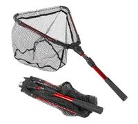 Roysmart Filet d'épuisette de pêche avec poignée télescopique - Pliable - Facile à attraper et à détacher - Rouge