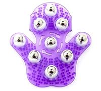 Roysmart Gant de Massage Corporel Palm Shaped Avec Rouleau à 9 360 Degrés en Métal pour Balle de Massage (Violet)