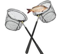 Roysmart Lot de 2 épuisettes de pêche télescopiques - Extensible de 40,5 cm à 151,5 cm - Pour jardin, piscine, activités de jardin
