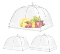 Roysmart Lot de 4 cagoules anti-mouches en maille pour aliments - Pliables - Protection contre les mouches - Pour aliments, fruits, barbecue