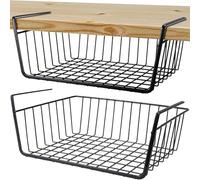 Roysmart Panier de rangement, Lot de 2 paniers suspendus en métal Panier de rangement en métal, Panier suspendu pour étagère sous le meuble, Panier suspendu en métal Organisateur de rangement pour