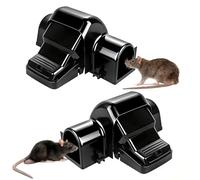 ROYUEXT Deux pièges à Souris réutilisables en ABS, Parfaits pour la Cuisine | le garage et la terrasse. Faciles à nettoyer, ils sont sans danger pour les enfants et les animaux