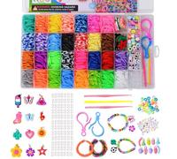 ROYWOO Élastiques pour bracelet,Élastiques Premium pour Kit de fabrication de bracelets DIY,Bracelet de bande Mega Kit de recharge Cadeau pour filles,de fabrication de bijoux colorés,de rechar