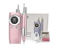 Roze-A Machine de meulage d'ongles pour manucure avec écran LCD, ponceuse à ongles rechargeable, perceuse électrique sans fil pour gel pour bricolage maison ou salon de coiffure