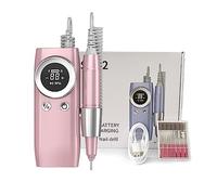 Roze-A Machine de meulage d'ongles pour manucure avec écran LCD, ponceuse, tour à ongles rechargeable, perceuse électrique sans fil pour ongles en gel pour bricolage à la maison ou au salon
