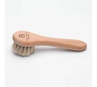 ROZE NATURA Véritable brosse pour le visage en crin de cheval pour brossage à sec 100 % naturel, toucher anti-rides pour votre visage, exfolie, stimule le système lymphatique, marron