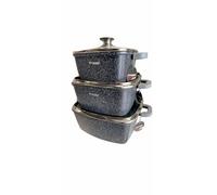 Rozenberg-Professionnels faitouts, marmite, cassrole cusine lot de 3 marmites carré anti adhesif tout feux induction 20,24,28 centimètres