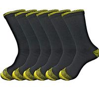 Rozgul Lot de 6 paires de chaussettes de travail non élastiques pour homme diabétique avec dessus doux en coton résistant, confortables et chaudes, taille 39-45, multicolore, 6-11