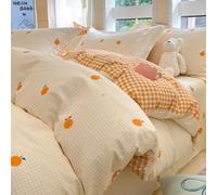 Rozhuhro Parure de lit Florale Queen Size, Ensemble de literie en Coton Ultra Doux et Respirant 4 pièces, Housse de Couette Florale avec Fermeture éclair, pour Toutes Les Saisons,Yellow 1,King