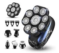 Roziahome Rasoirs de tête pour hommes chauves 9D - Rasoir électrique multifonction pour homme chauve - Rasoir électrique sans fil pour homme - Tondeuse à barbe humide et sèche - Rasoirs rechargeables
