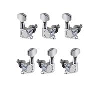 ROZILO Chevilles d'accordage scellées à petites têtes de machines à boutons avec poignée hexagonale 3 gauches 3 droites pour Fender Stratocaster Tele Telecaster Guitare Chrome