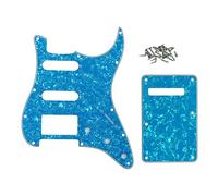ROZILO Pickguard HSS pour guitare Stratocaster 11 trous Bleu clair nacré | Pièce de guitare Fender standard Stratocaster fabriquée aux États-Unis/Mexique