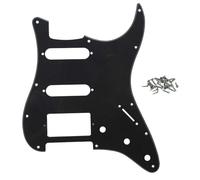 ROZILO Plaque de protection pour guitare Stratocaster 11 trous HSS pour Fender Stratocaster standard et mexicain Noir 1 pli