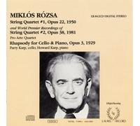 Rozsa, M. - Quartet String 1/2/Rhapsody Cello/Piano