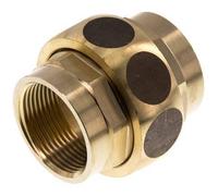 Rp 1 1/4'' Brass Double Nipple 3-pieces avec joint conique 16 Bar