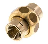 Rp 1/2'' Brass Double Nipple 3-pieces avec joint conique 16 Bar